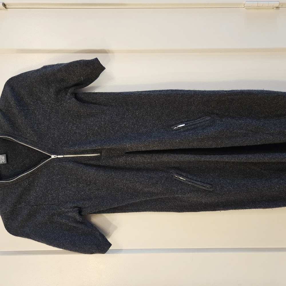 Vintage Half Zip Gray Sweater Dress